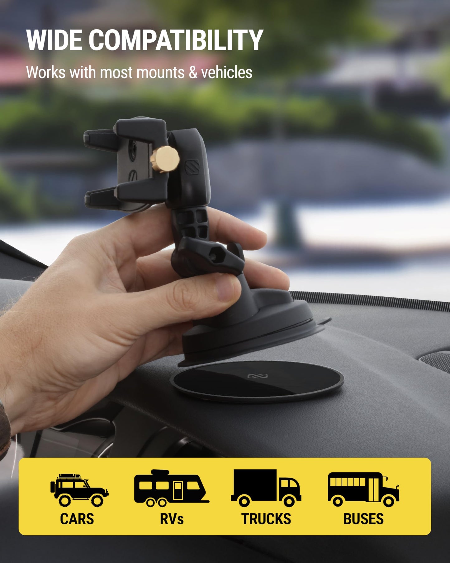 Scosche DMDHD-BPO Universal Heavy-Duty Adhesive Dashboard Pad Mounting Disk for Suction Cup Phone Holder, Dash Cam, GPS, MagicMount Flat Surface 3M…