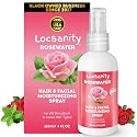Locsanity Pure Rosewater Hair and Facial Spray - Trial Size Hydrating Face Mist to Soothe, Refresh, and Rejuvenate Skin, Reduce Oil and Buildup (4oz)