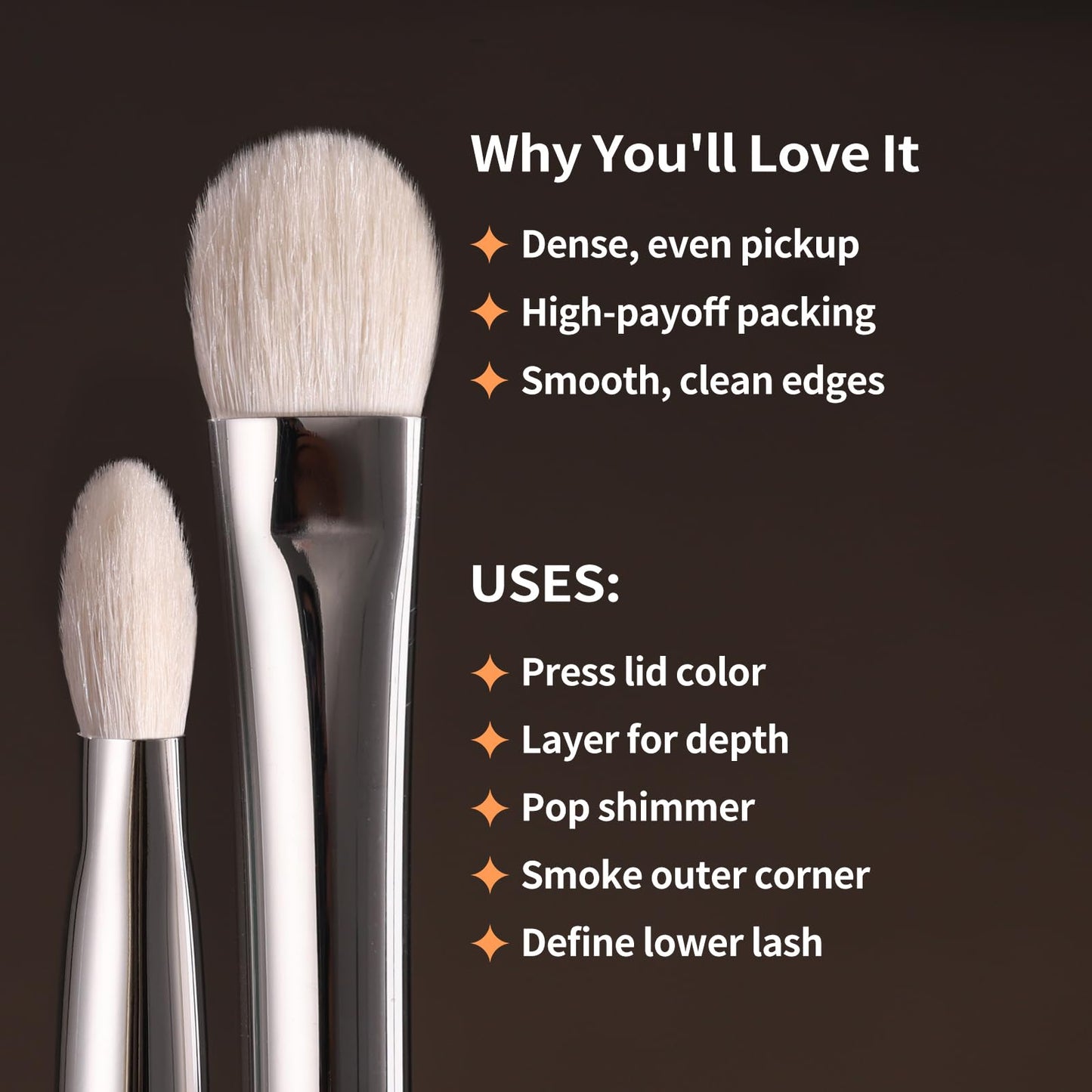 Albeaut Eye Shadow Brush For Shading, Dense & Soft Eyeshadow Applicators for Smokey Eyes Makeup, Powder Eye Shadow Blender (196 Classic Shader)