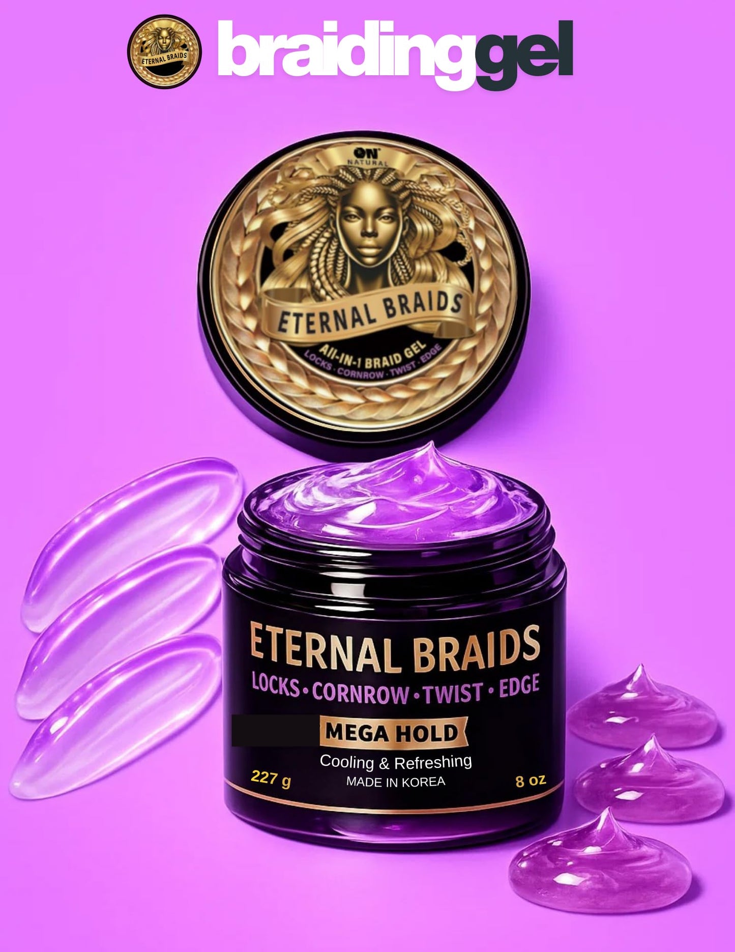 On Natural Eternal Braids All-in-1 Braid Gel