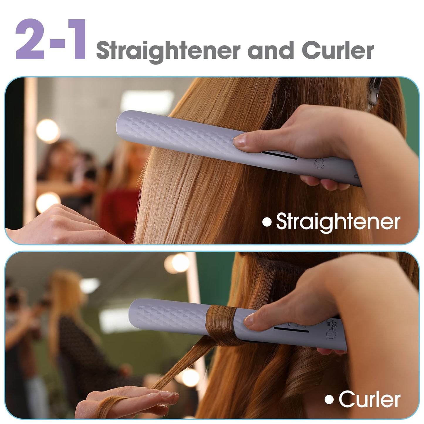 Quico Hair Straightener, 110-240V Global Travel Hair Straighteners for Women, 15s Fast Heating, Ceramic Negative Ion Flat Iron, Temp Memory Beauty and Personal Care QUICO