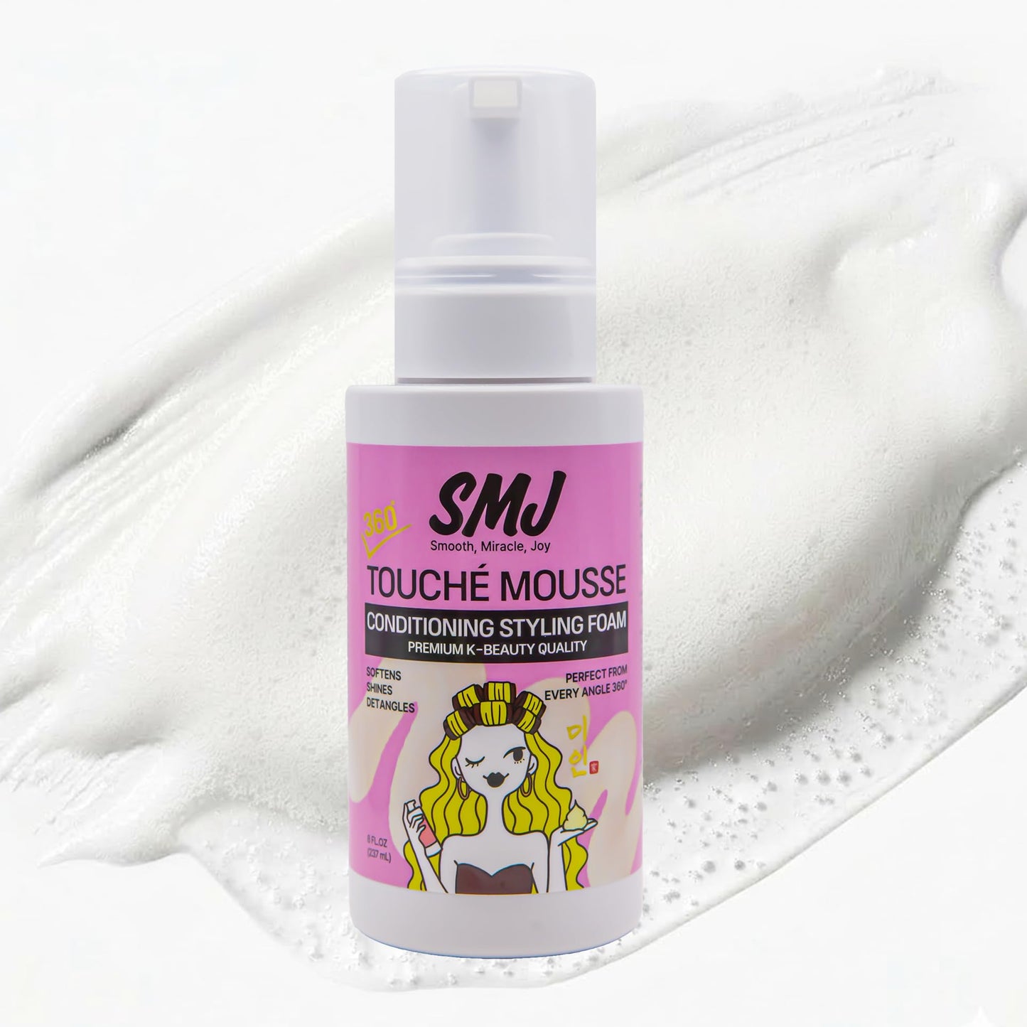 SMJ 360° TOUCHÉ MOUSSE - Curl Defining Foam | Frizz Control & Soft Flexible Hold | for Natural Hair, Braids, Crochet & Protective Styles | No Crunch