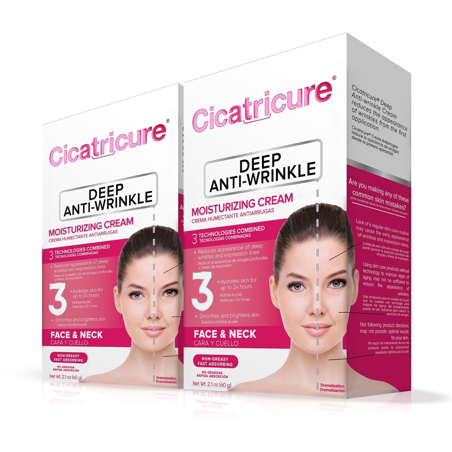 Cicatricure Deep Anti-Wrinkle Face & Neck Cream, Reduces the Appearance of Wrinkles from 1st Use, Face Moisturizer, Anti-Aging Cream, Non-Greasy