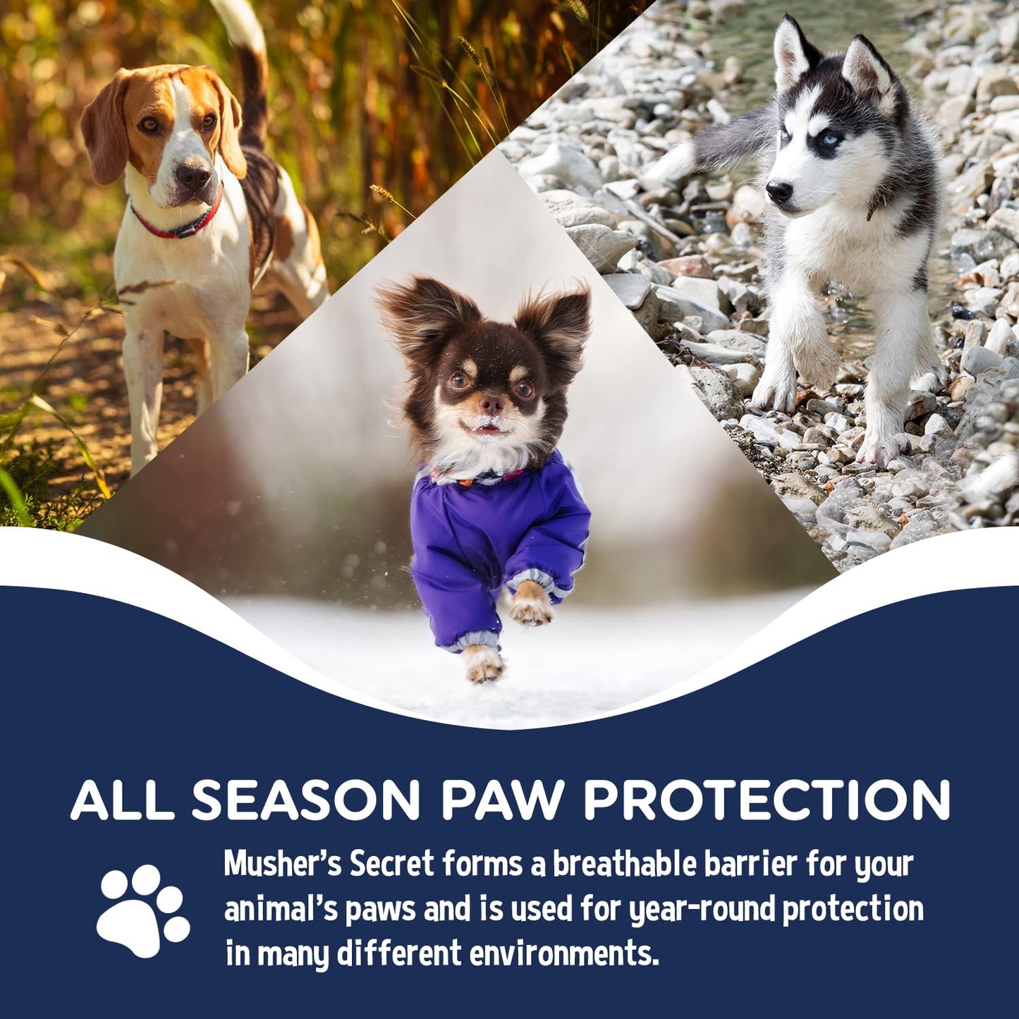 Musher's Secret Dog Paw Wax 60g – All-Natural Moisturizing Balm with Vitamin E, Protects & Heals Dry, Cracked Paws