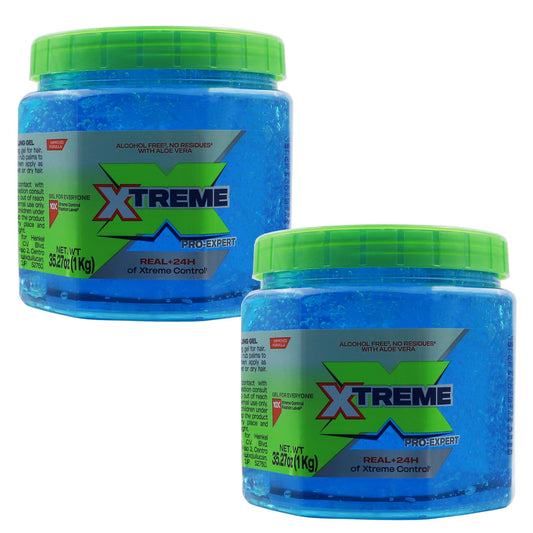 Xtreme Pro-Expert Blue Styling Hair Gel, 35.27 Oz, Pack of 2