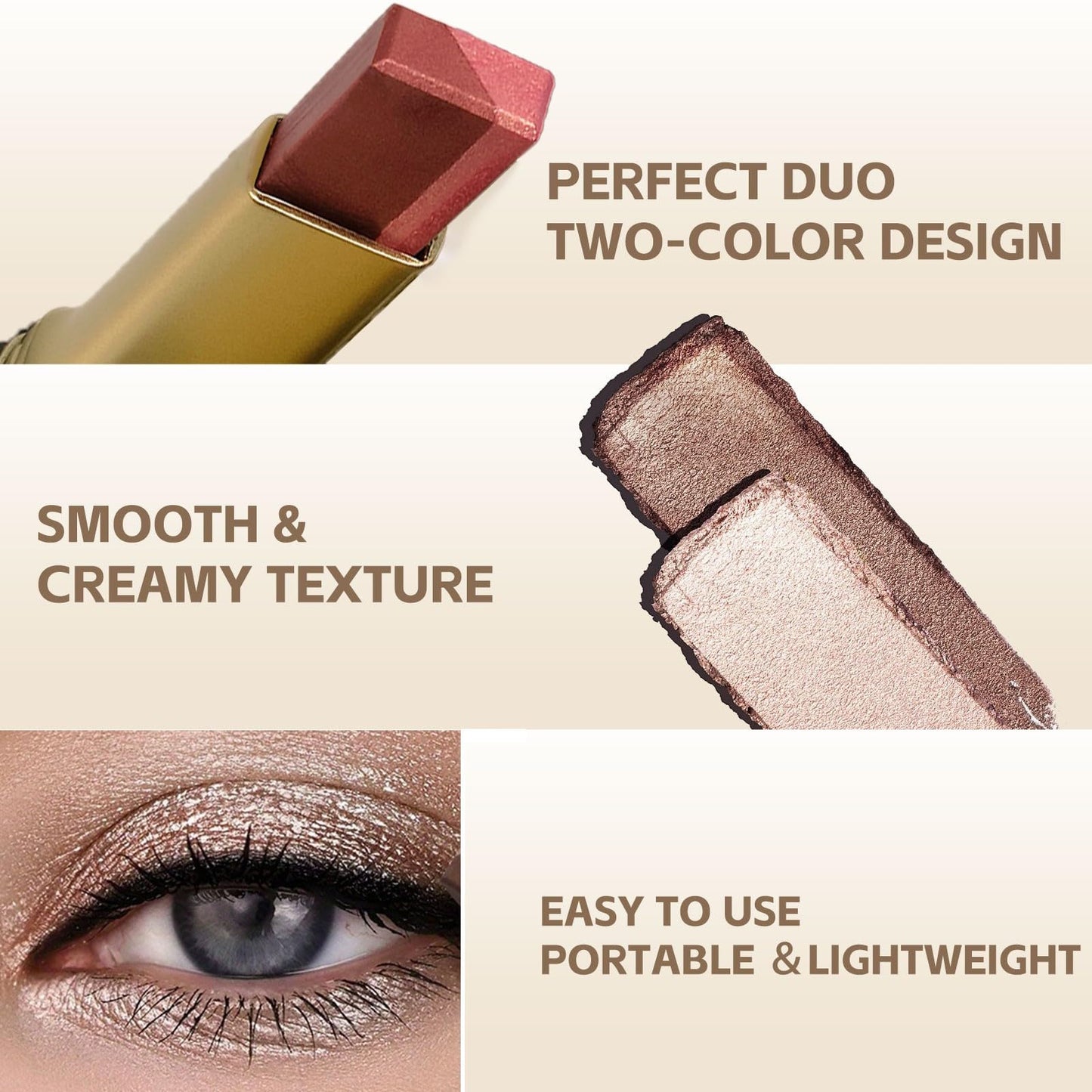MooGlamor 6 Pcs Glitter Eye Shadow Stick Shimmer Eye Shadow Set with Two-Color Gradient and Waterproof Eyeshadow Pen for Long Lasting Eye Makeup Gift Beauty and Personal Care MooGlamor