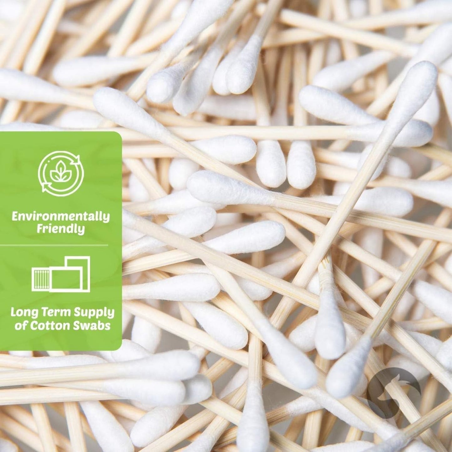 Bamboo Cotton Swabs 500 Count | Eco-Friendly & Pure Cotton Buds | Double Tipped Sticks | 100% Plant-Based & Natural | Perfect for Makeup & Nail Beauty and Personal Care EcoFox