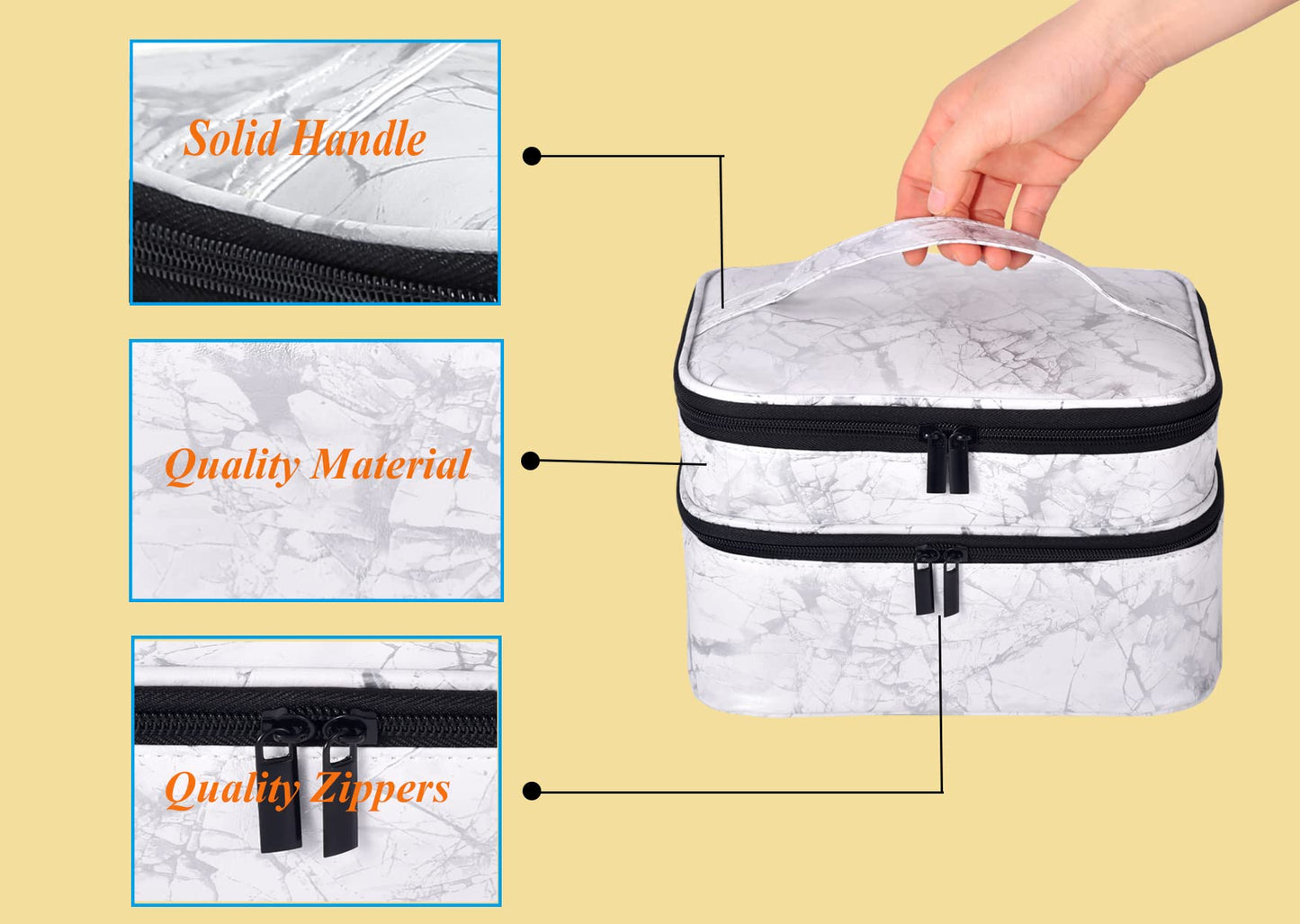 ZFZGFRCS Nail Polish Organizer- Holds 30 Bottles Nail Supply Organizers and Storage Double-layer Nail Bag Organizer Case Nail varnish Organizer Nail