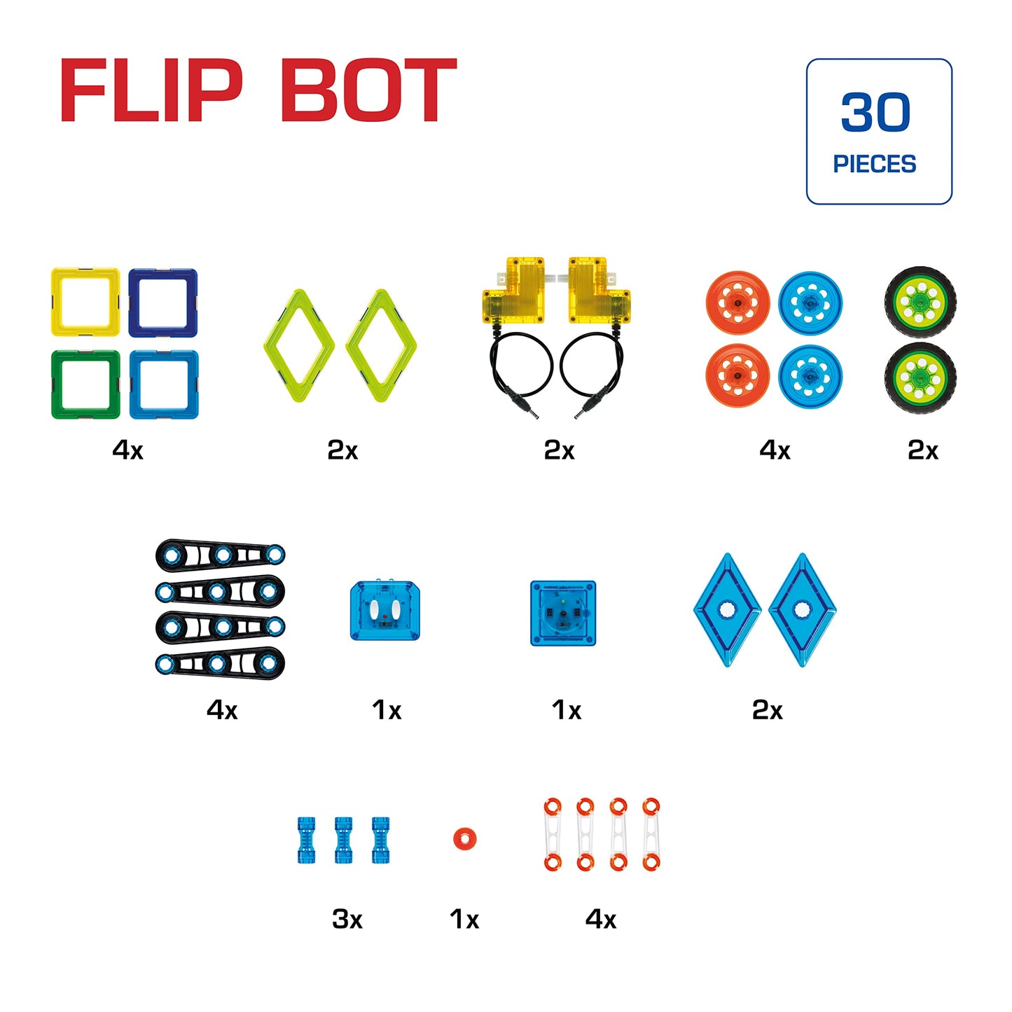 GeoSmart Flip Bot - Build Remote-Controlled GeoMagnetic Vehicles with This STEM Focused Magnetic Construction Set Featuring Rechargeable Turbo Motors