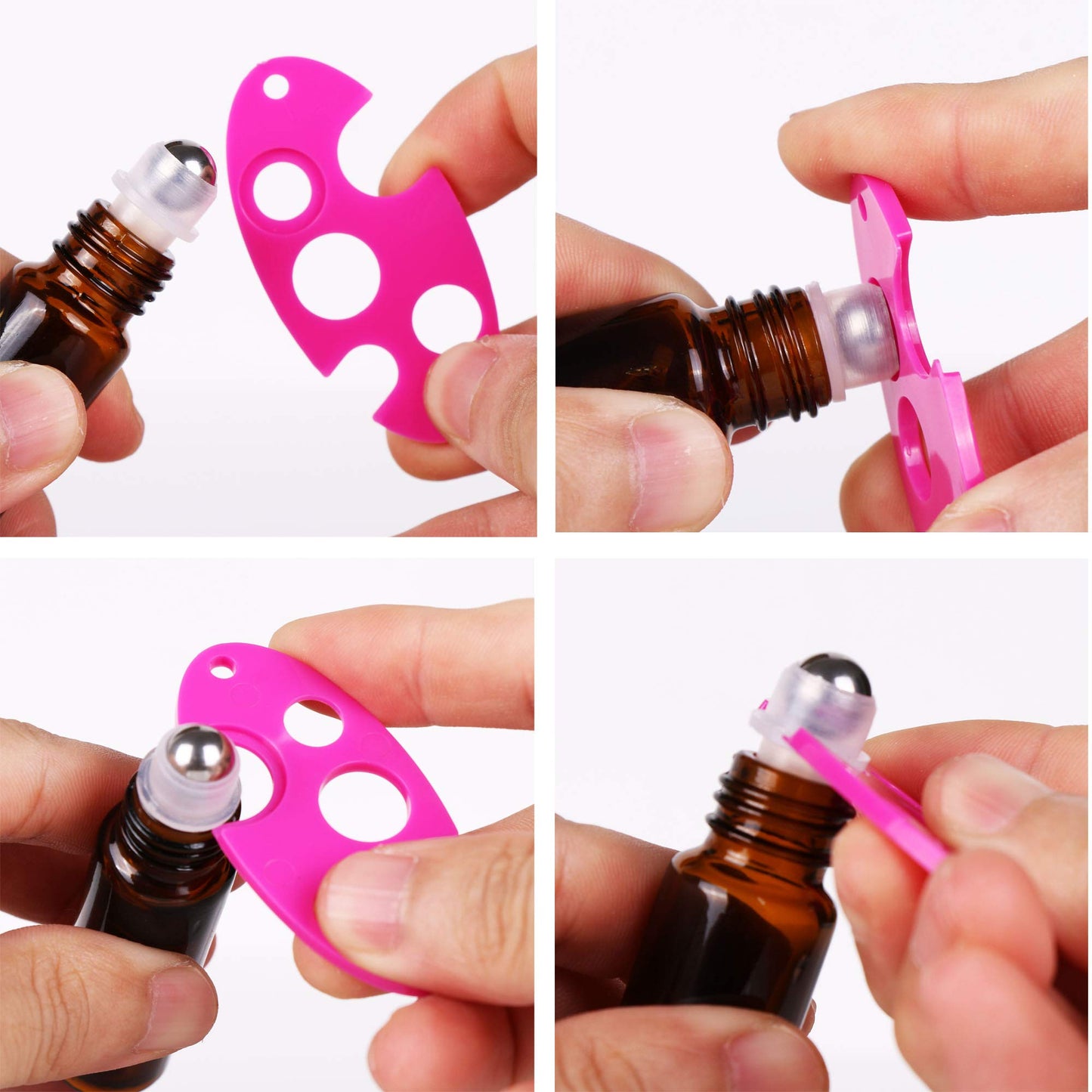 inice 4 Pack Essential Oil Roller Bottles 10ml Amber Glass RollerBall Bottle with Stainless Steel Roller Ball Alloy Cap for Daily Care Beauty and Personal Care inice