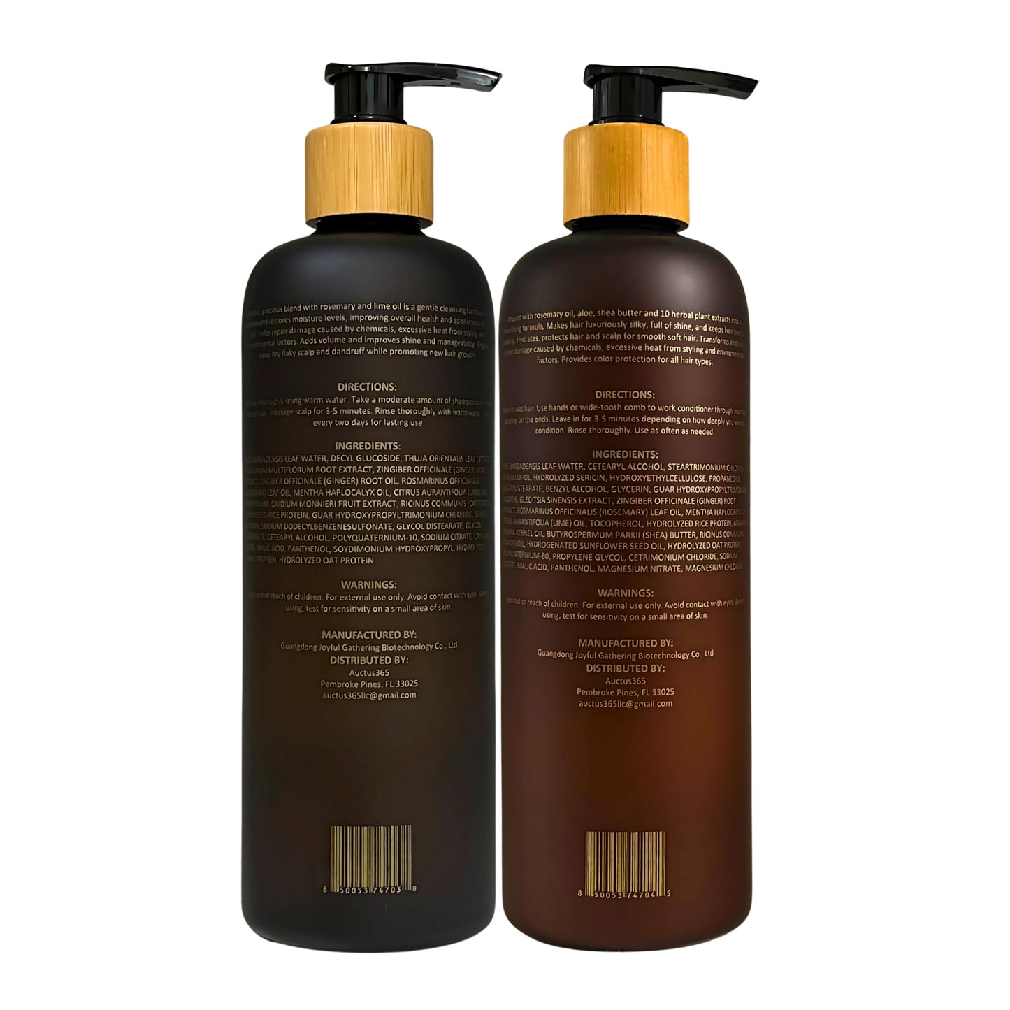 Auctus365 100% Organic Peppermint Shampoo and Conditioner