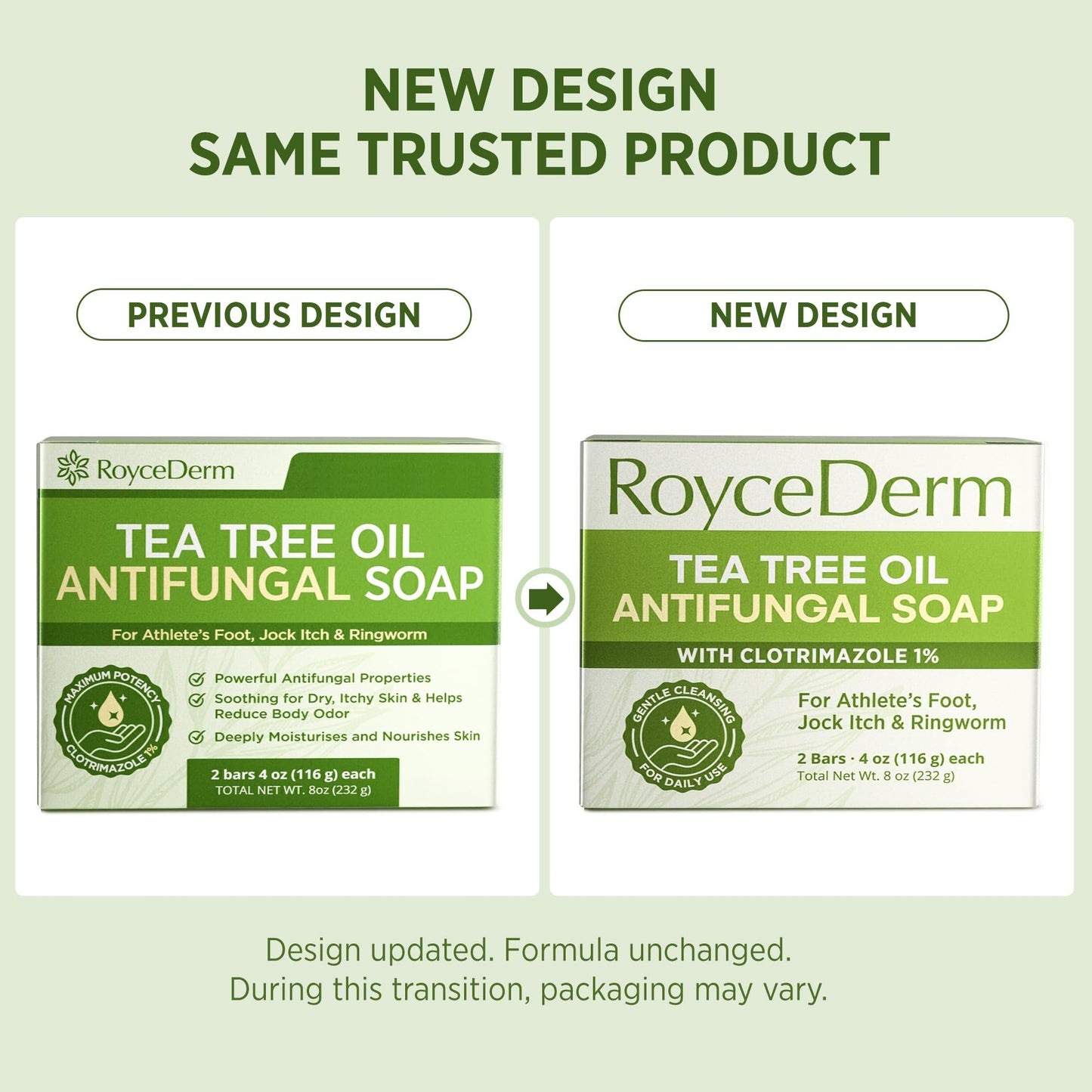 Roycederm Antifungal Bar Soap - Tea tree Oil Soap - Athlete’s Foot Treatment for Jock Itch & Ringworm - Medicated Antifungal Soap with Clotrimazole 1% Beauty & Personal Care Roycederm