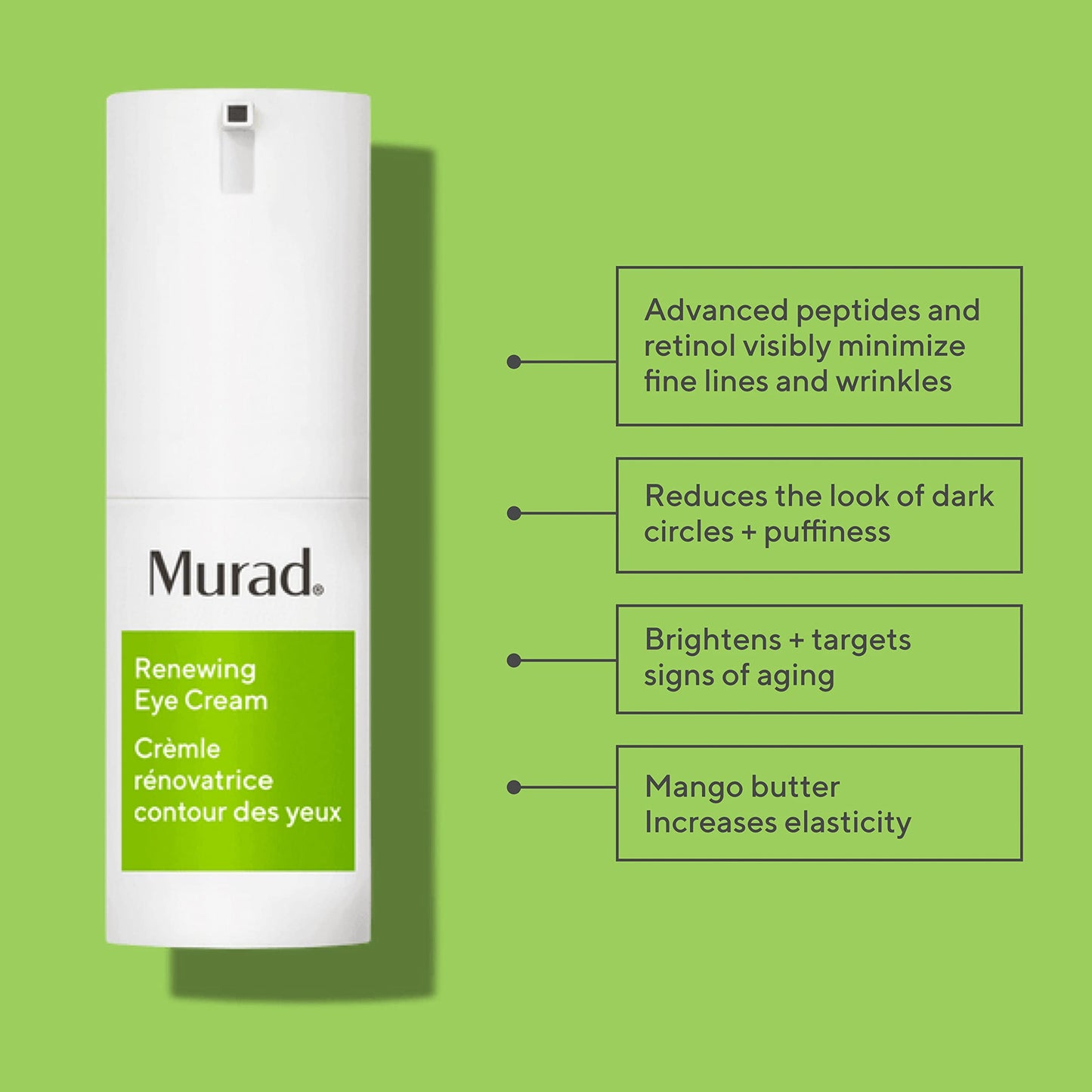 Murad Renewing Eye Cream - Nourishing Retinol & Peptide Formula with Mango Butter & Eye Brightening Complex for Firming, Dark Circle Reduction