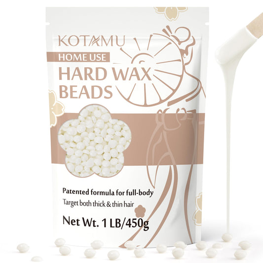 KOTAMU Waxing Beads Unscented Hard Wax Beads for Women& Men Full Body Thick &Thin Hair Removal, 1lb Pack Organic Wax Beans for Sensitive Skin Face Beauty and Personal Care KOTAMU