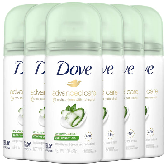 Dove Antiperspirant Deodorant Dry Spray, Go Fresh Cool Essentials Travel Size, 1 Ounce (Pack of 6) Beauty and Personal Care Dove