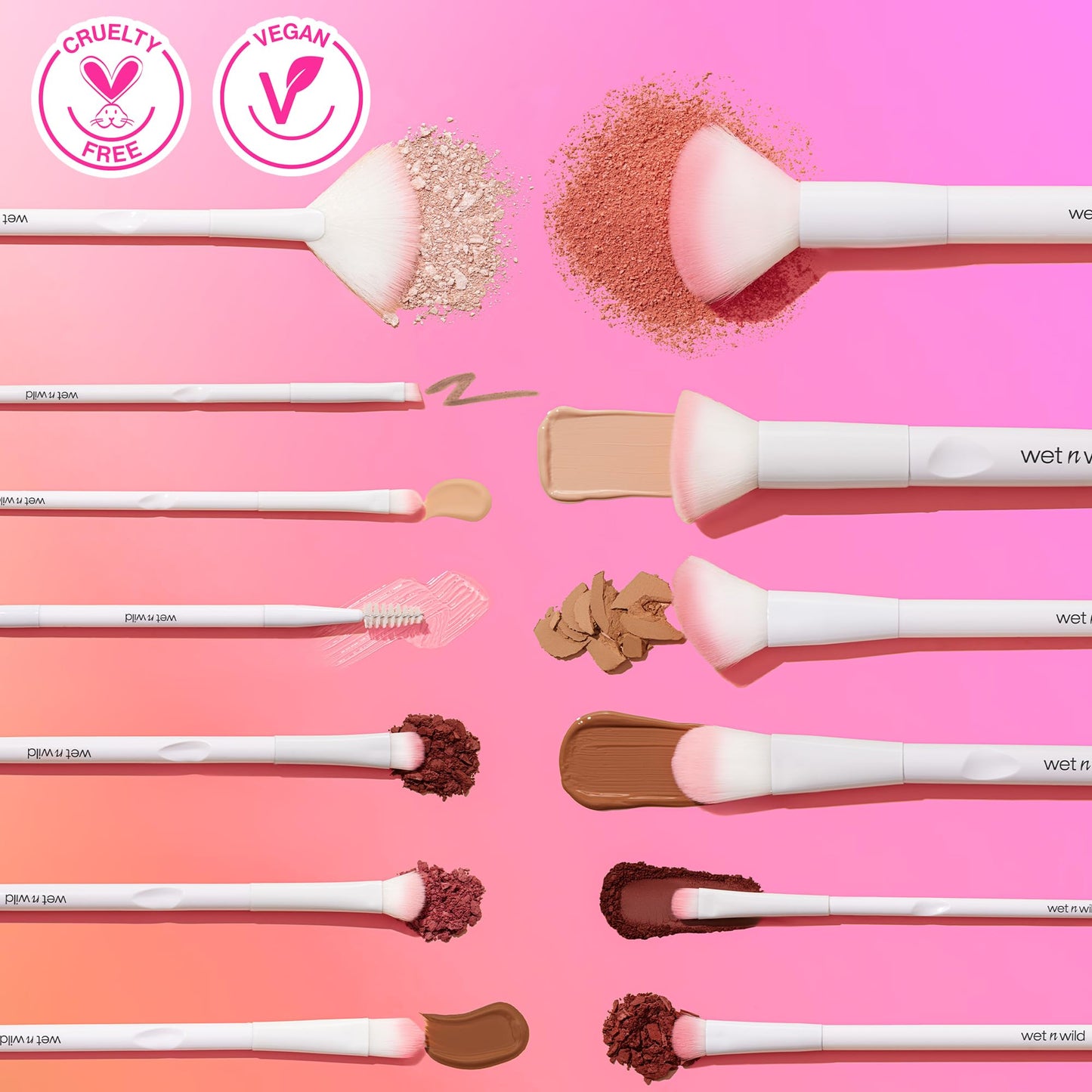 wet n wild Kabuki Brush, Flat Top for All Formulas, Densely-Packed Synthetic Bristles, Ergonomic Handle for Comfortable Control