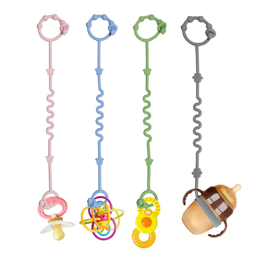 RTMOK Silicone Baby Toy Straps & Pacifier Clips for Car Seat, Stroller, High Chair, Crib, Teether & Rocking Chair Accessories