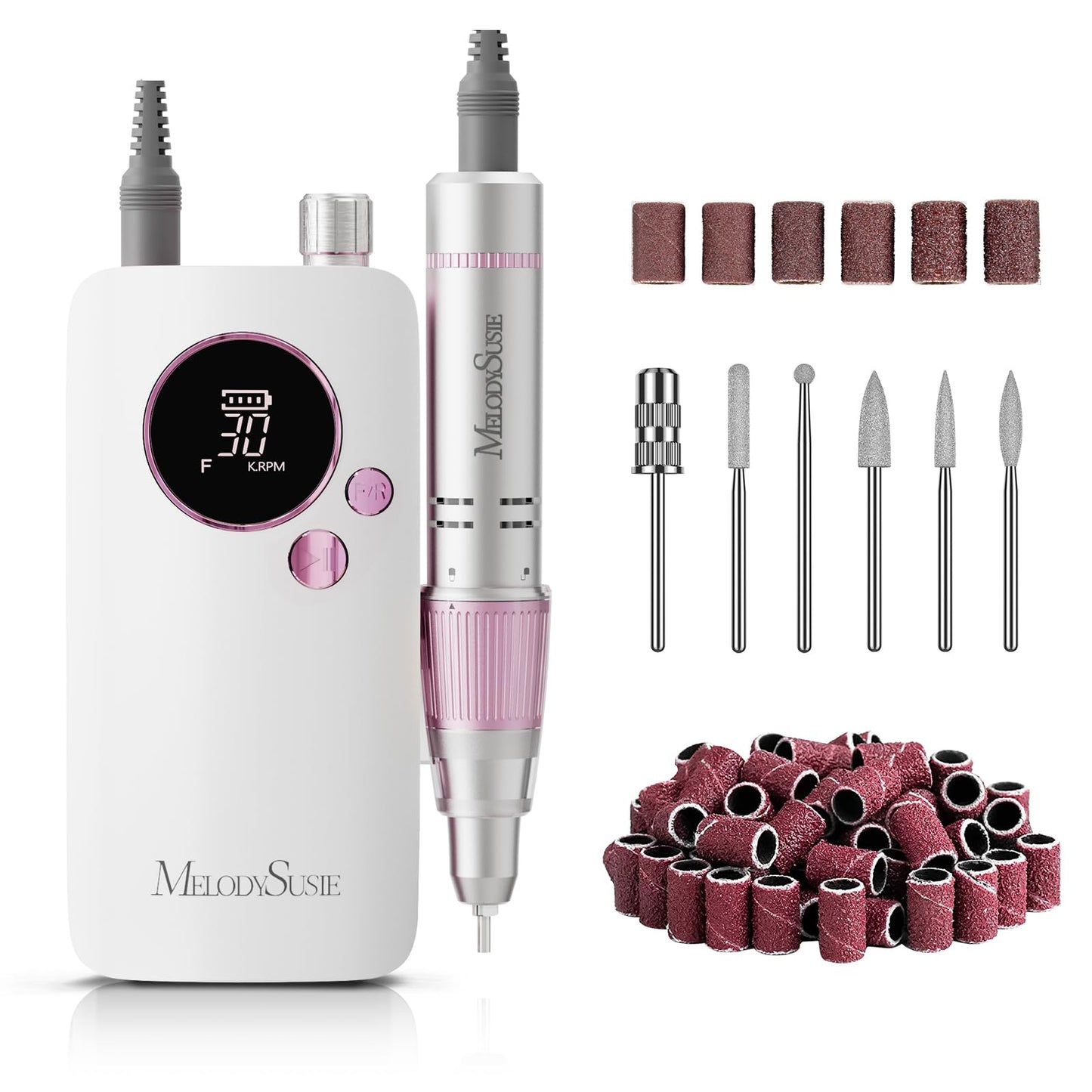 MelodySusie Entry-Level Clip-On Rechargeable Nail Drill, SC320F 30000RPM E-File with Pastel & Colorful Design for Manicure Shaping & Gel Removal Beauty and Personal Care MelodySusie Default Title