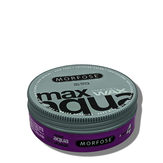 Morfose Max Aqua Hair Gel Wax with Shiny and Strong Flexible 4 Hold, Manage Flyaways, Braids, and Curls, Professional Hair Styling for Women and Men
