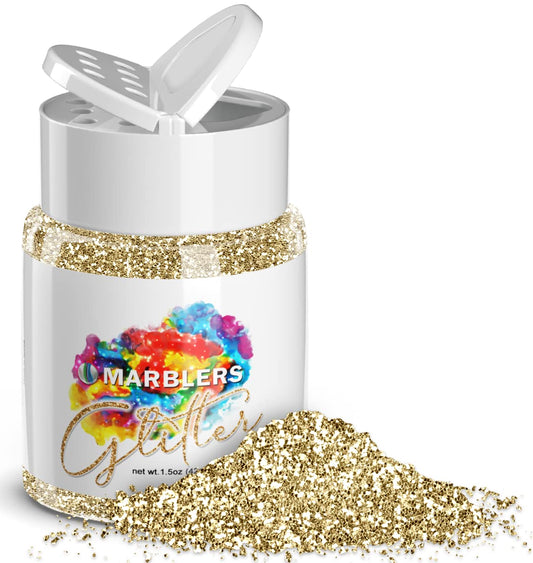 MARBLERS Twinkle Glitter [Light Gold] 1.5oz (42g) | Fine | Non-Toxic, Vegan, Cruelty-Free | Face, Body, Eyeshadow, Hair, Festival, Party Makeup | Nail