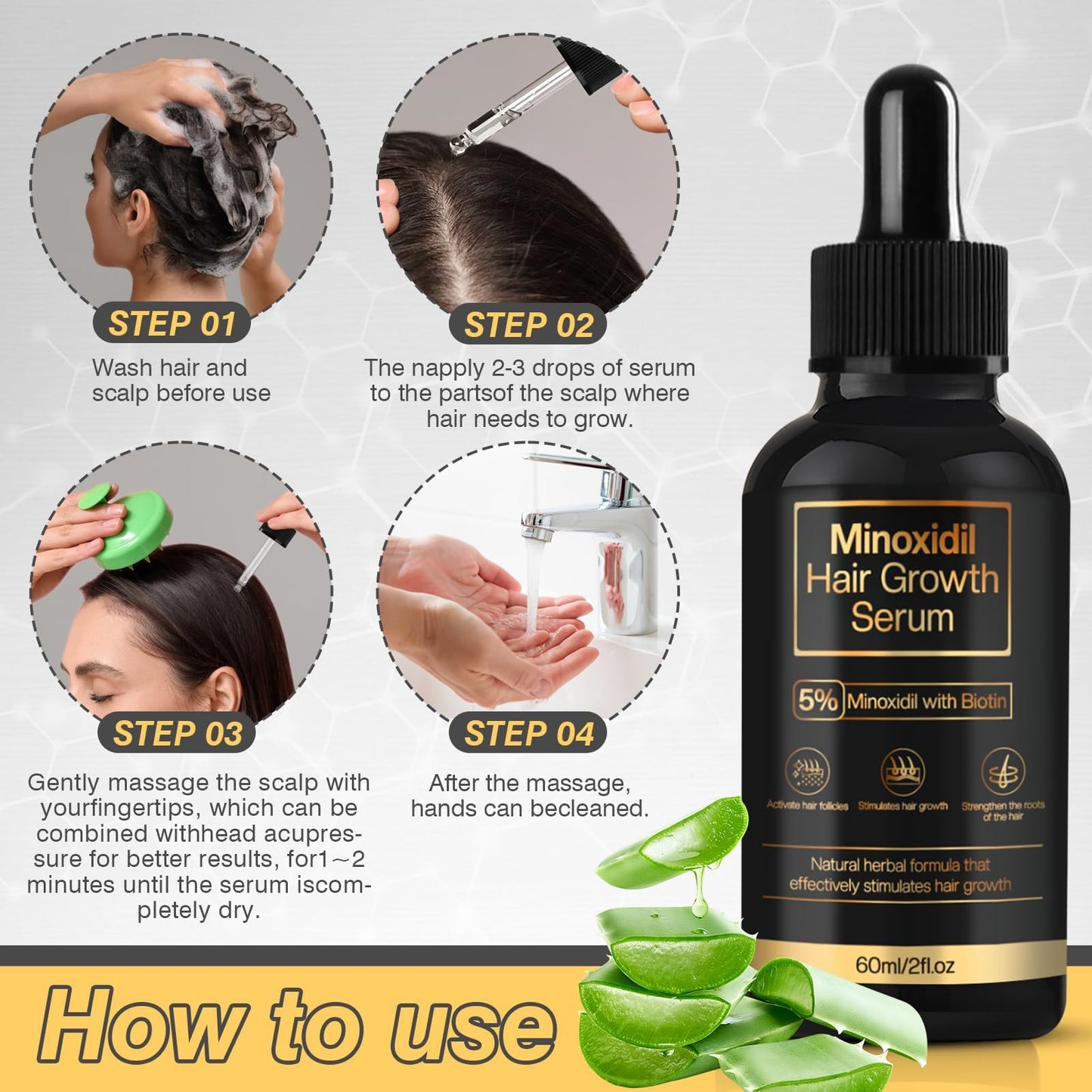5% Minoxidil Hair Growth for Men and Women, Minoxidil Hair Growth Serum, Promotes Hair Growth, Strengthens Hair Follicles, Helps Prevent Hair Fall Beauty and Personal Care YKDILYHH