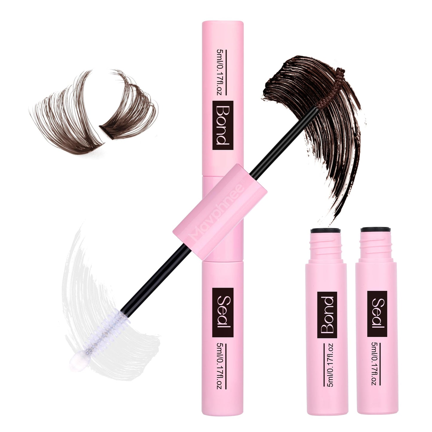 Mavphnee Lash Bond and Seal Brown Lash Glue Strong Hold Eyelashes Bond and Seal 72 Hours Long Lasting Eyelash Glue Waterproof Dark Brown Eyelash Beauty and Personal Care Mavphnee Default Title
