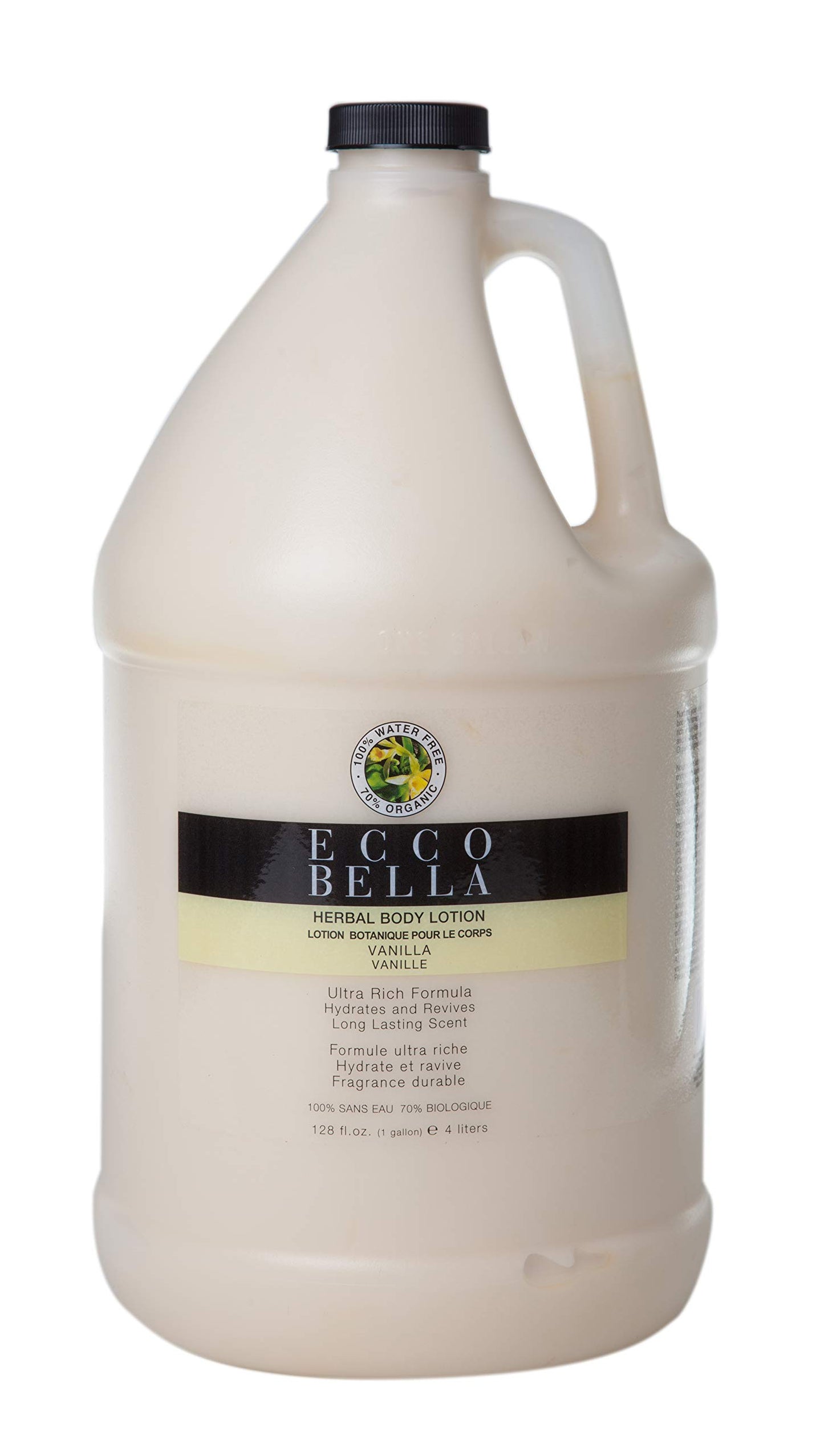 Ecco Bella Vanilla Body Lotion - Plant-Based Vegan - Clean and All Natural Body Lotion for Women & Men - Vanilla Fragrance Body Moisturizer 1 Gallon