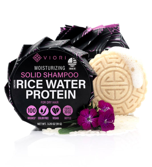 Viori Terrace Garden Shampoo Bar Made with Rice Water - Handcrafted All Natural Shampoo Bars - Sulfate Free