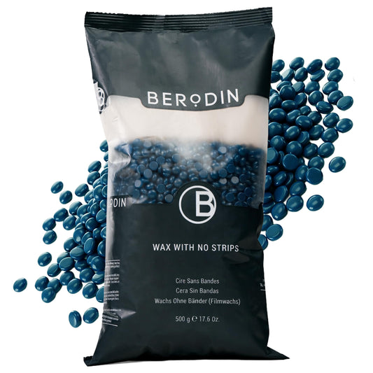 Berodin Blue Hard Wax Beads, Flexible Stripless Formula, Low Temperature for Face, Brows, Underarms, Bikini & Brazilian, Professional Hair Removal Wax Beauty and Personal Care Berodin