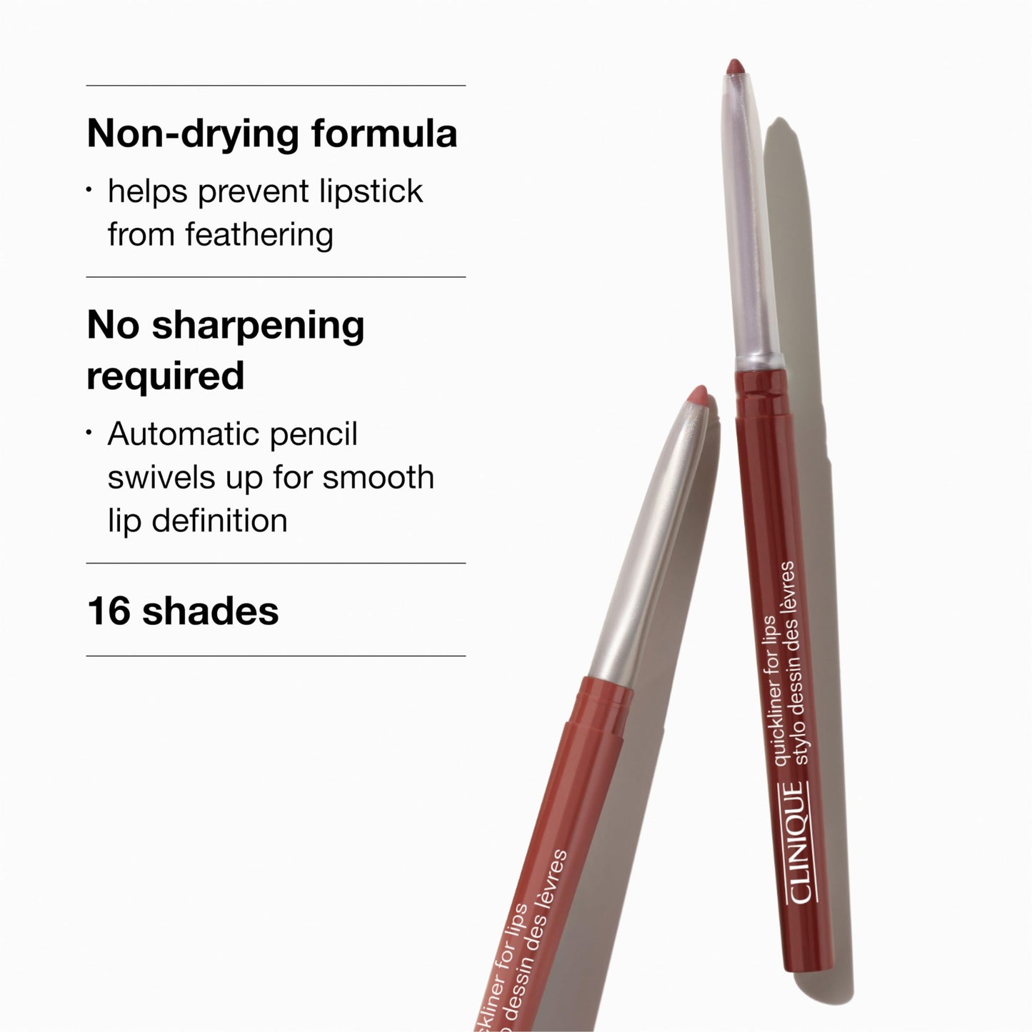 Clinique Long Lasting Quickliner Lip Liner | Non-Drying + No Sharpening, Intense Jam