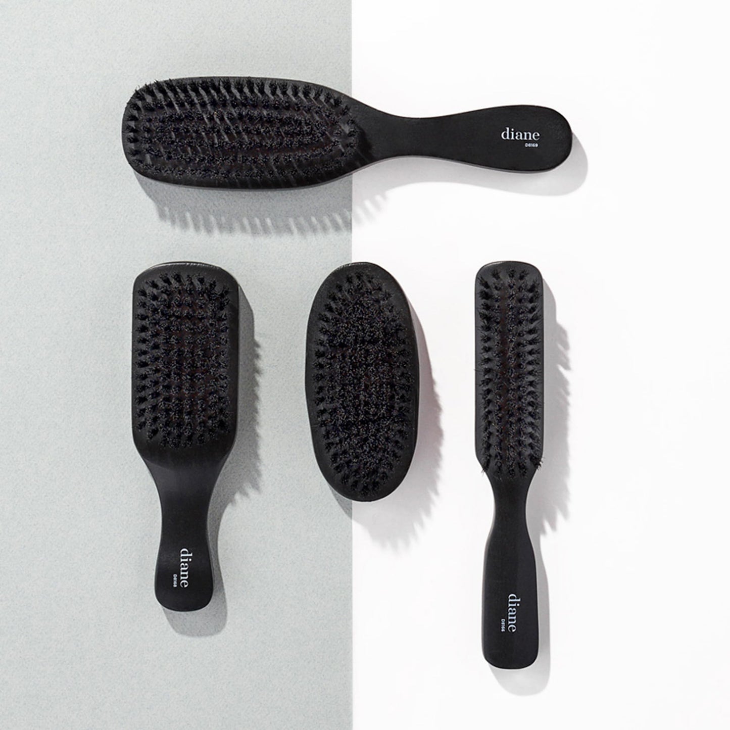 Diane 100% Boar Bristle Military Brush for Men and Women - Waves, Detangling, Smoothing Fine to Medium Hair, Restores Shine and Texture