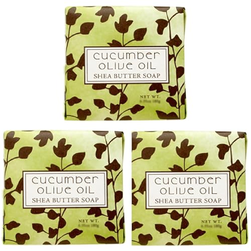 Toeah Botanic 1.9oz Soaps, Cucumber Olive Oil, 3 Pack