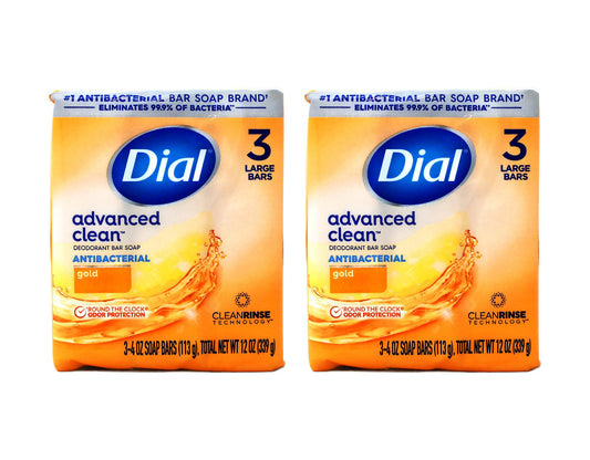 Dial Antibacterial Deodorant Bar Soap, Gold, Moisture Balance - 4 Ounce, 3 Bars (2 Pack)