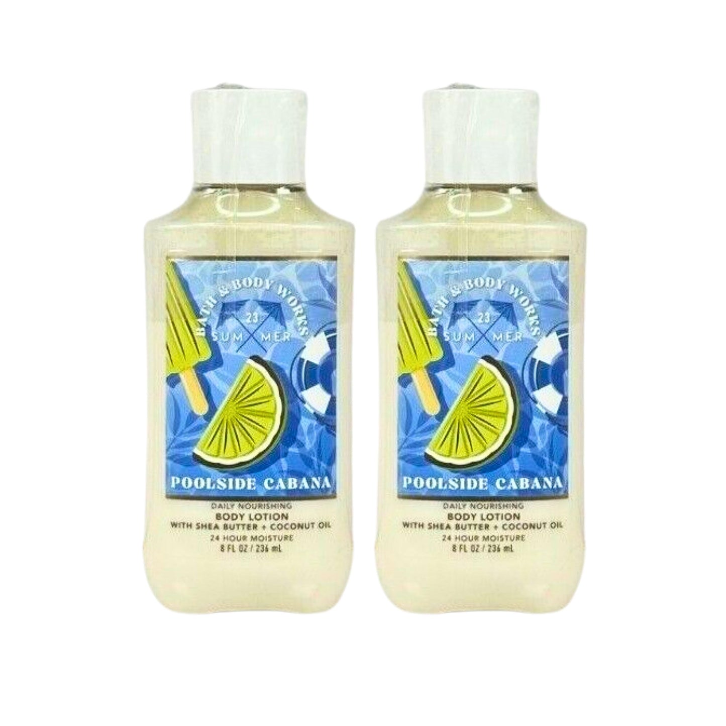 Bath & Body Works Body Lotion Pack of 2, 8oz Each (Poolside Cabana)