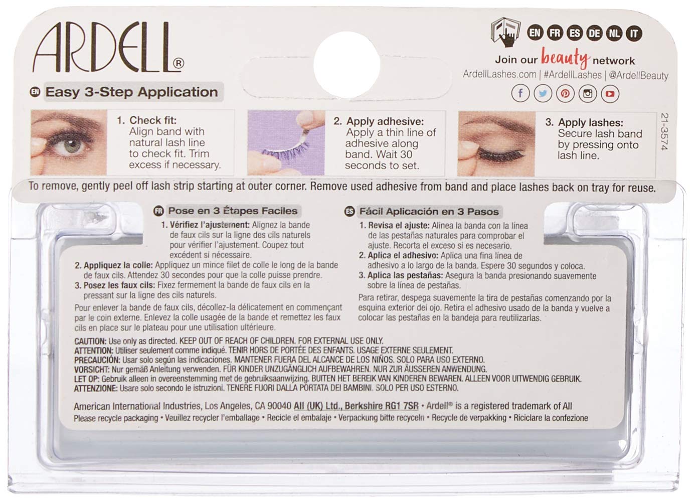 Ardell Ardell Fashion Lashes Strip Lashes - 1 Pair/Pack, 0.5 Oz, 120 Demi Black