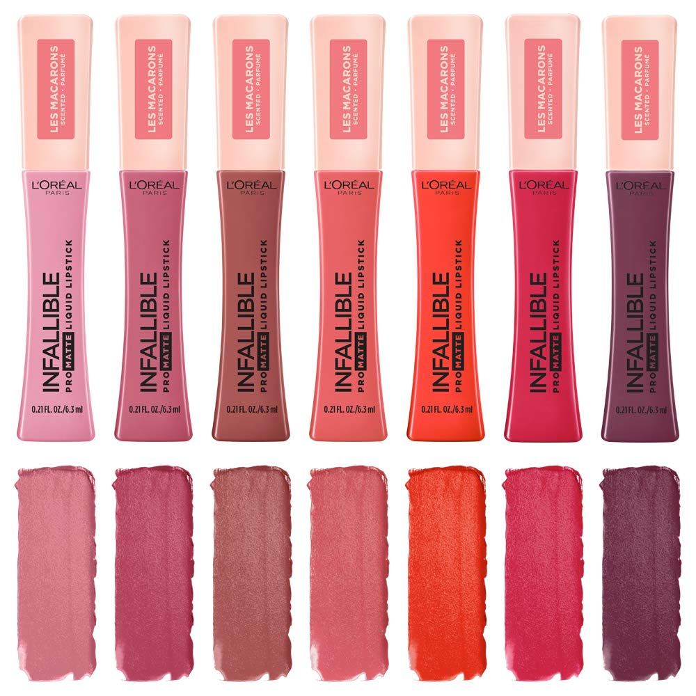 L’Oréal Paris Makeup Infallible Pro Matte Les Macarons Scented Matte Liquid Lipstick, Highly Pigmented, Longwear, Waterproof and Smudge Proof,