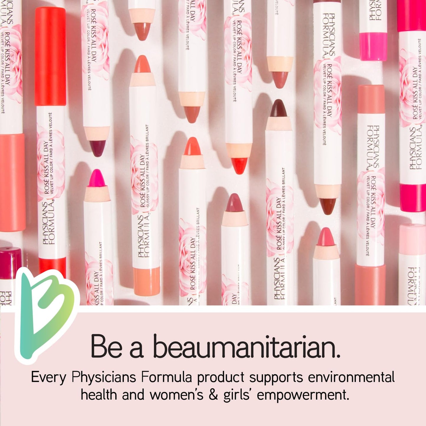 Physicians Formula Rosé Kiss All Day Glossy Lipstick Lip Color Makeup, Red Blush Blushing Mauve | Dermatologist Tested, Clinicially Tested