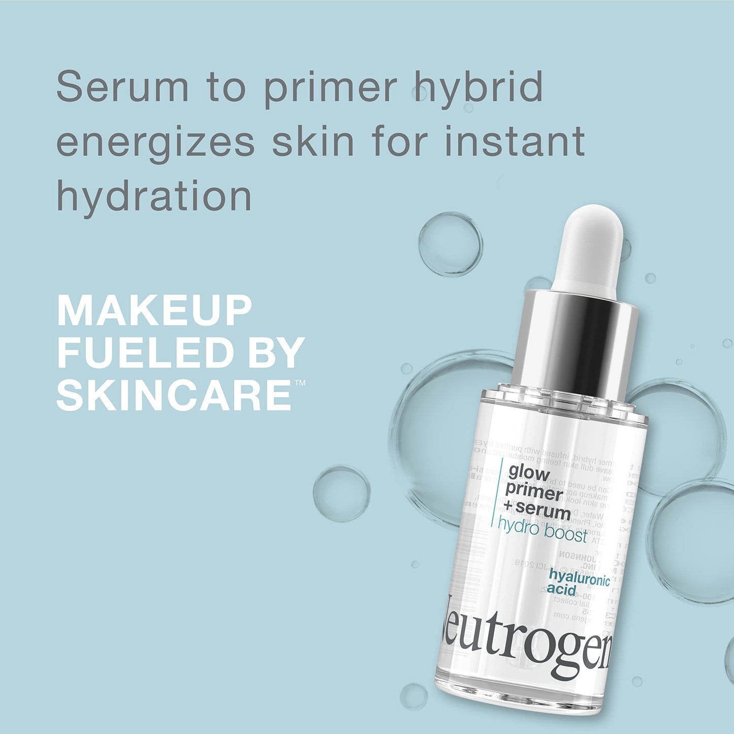 Neutrogena Hydro Boost Glow Booster Primer & Serum, Hydrating & Moisturizing Face Serum-to-Primer Hybrid, Infused with Purified Hyaluronic Acid