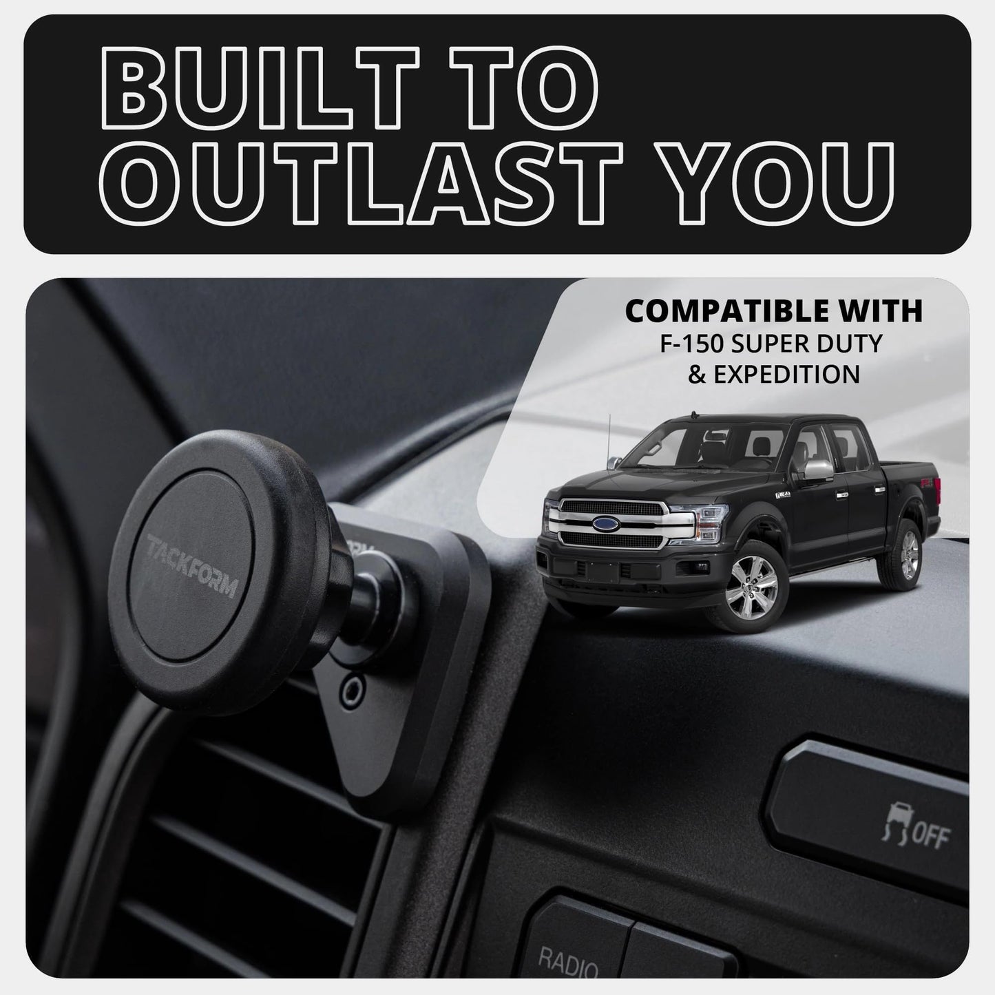 Tackform Link Vent Mount Universal Magnetic Phone Holder Compatible with 2015-2020 Ford F-150, 2017-2021 Super Duty, and 2018-2021 Expedition…