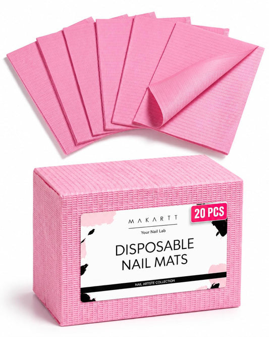 Makartt Disposable Nail Mats: 20 Pcs Foldable Nail Paper Towels for Table Acrylic Practice Sheet 3 Ply Waterproof Nail Art Table Mats Clean Pads Beauty and Personal Care Makartt Default Title