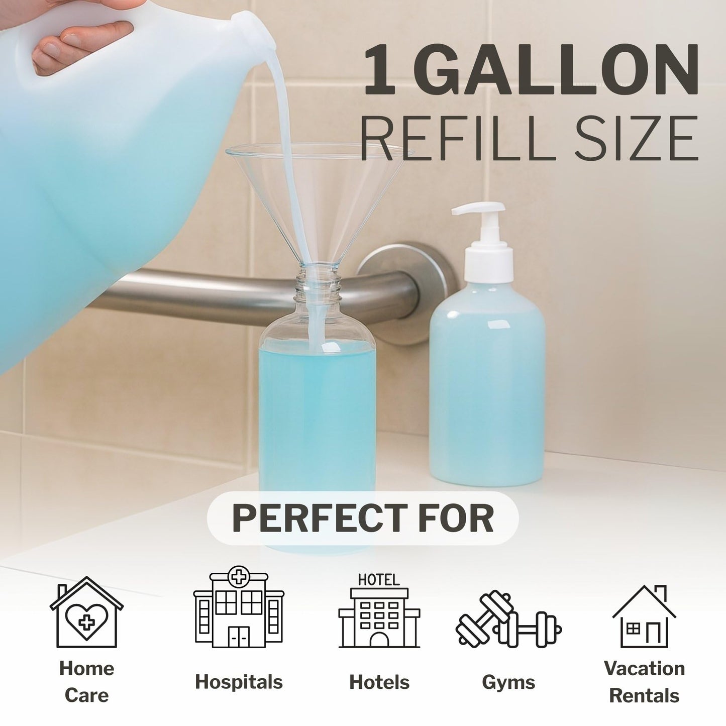 McKesson Body Wash and Shampoo [4 Count] - 1 Gallon Bulk Refill Full Body Wash with Aloe, Summer Rain Scent - Sensitive Skin & Hair 2?in?1 Beauty & Personal Care McKesson