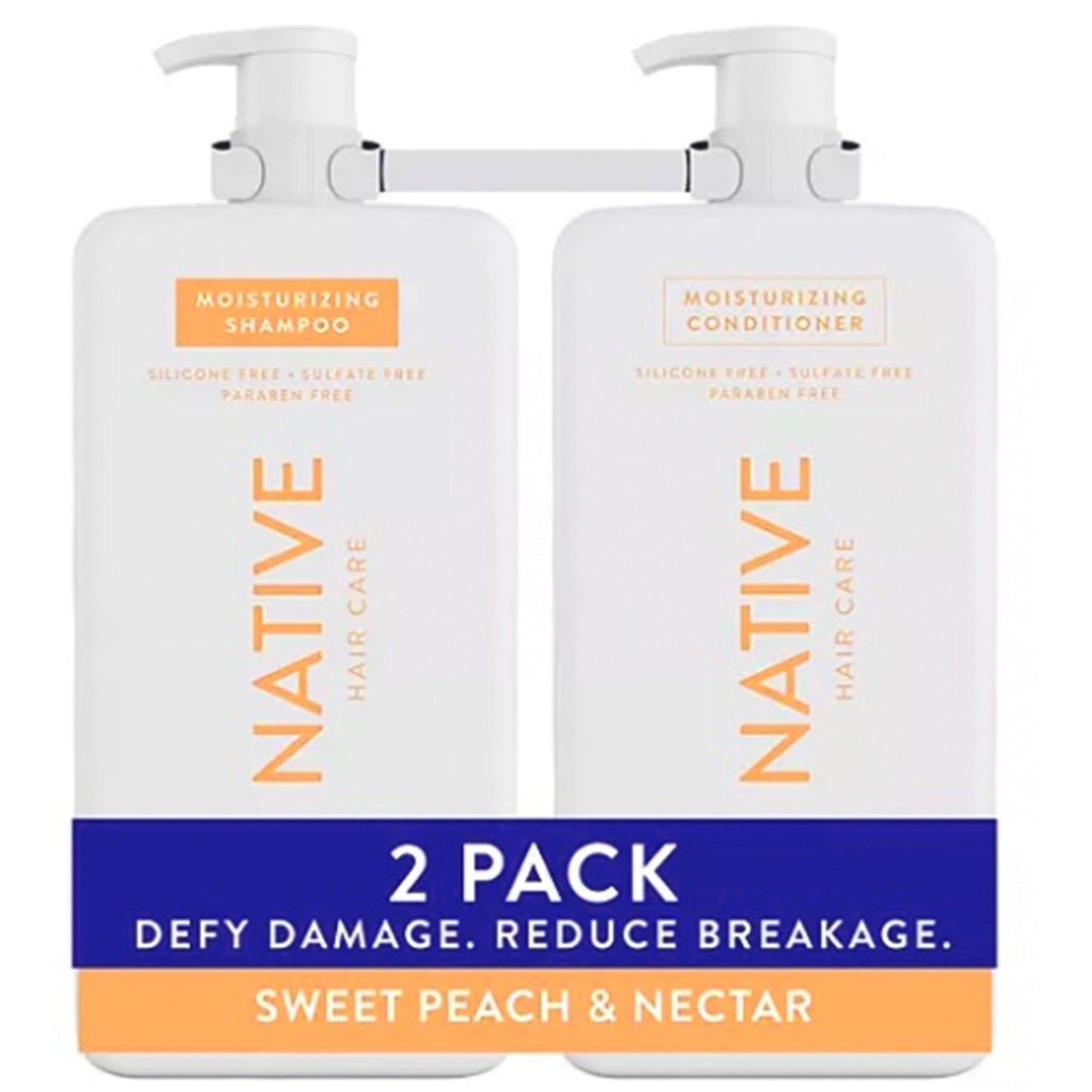 Native Sweet Peach & Nectar Shampoo & Conditioner, 34 Fl. Oz. - Pack Of 02.