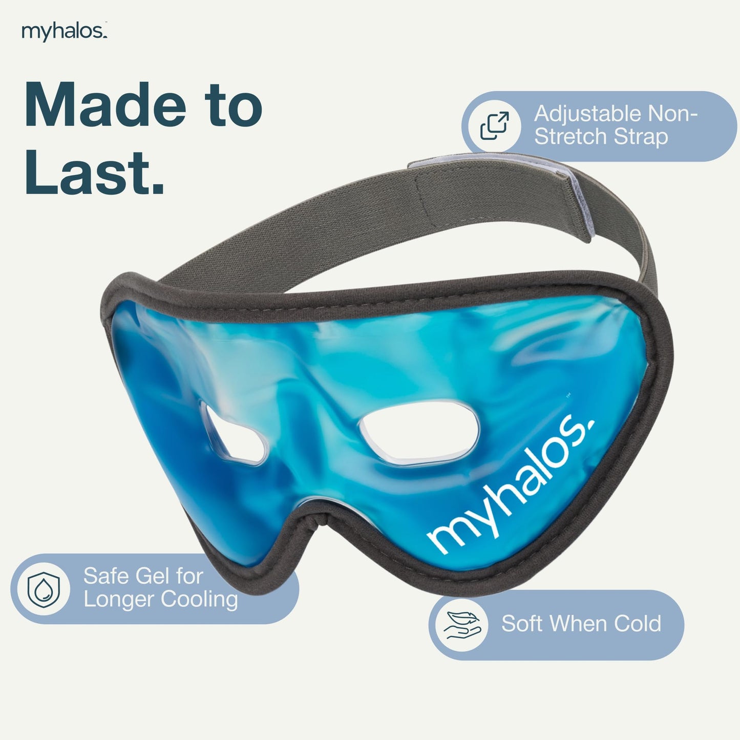 Cooling Eye Mask - Reusable Gel Eye Mask Cold Pack - Our Ice Eye Mask Soothes Puffy Eyes & Dark Circles - Relieve Your Headaches & Sinus Pain Beauty and Personal Care myhalos