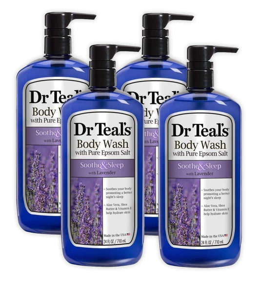 Dr Teal's Epsom Salt Body Wash 4-Pack (96 Fl Oz Total) Soothe & Sleep with Lavender Beauty & Personal Care Dr Teal's