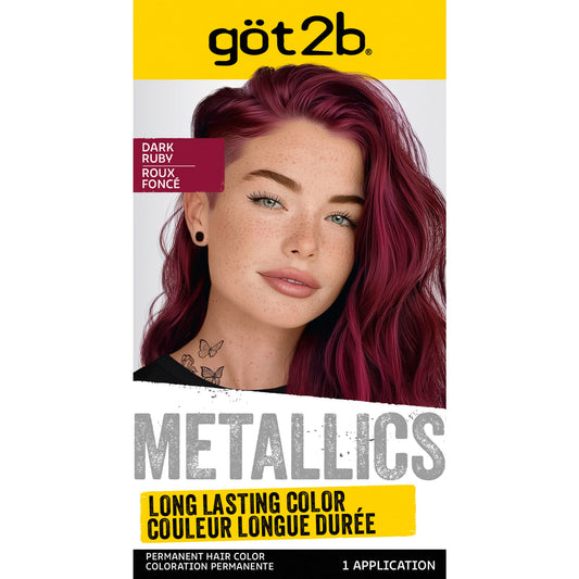got2b Metallics Permanent Hair Dye, Dark Ruby M68, Hair Color for Women & Men, Formulated with Metallic-Shine Booster for Cool, Shimmering Tones Beauty & Personal Care Got2B