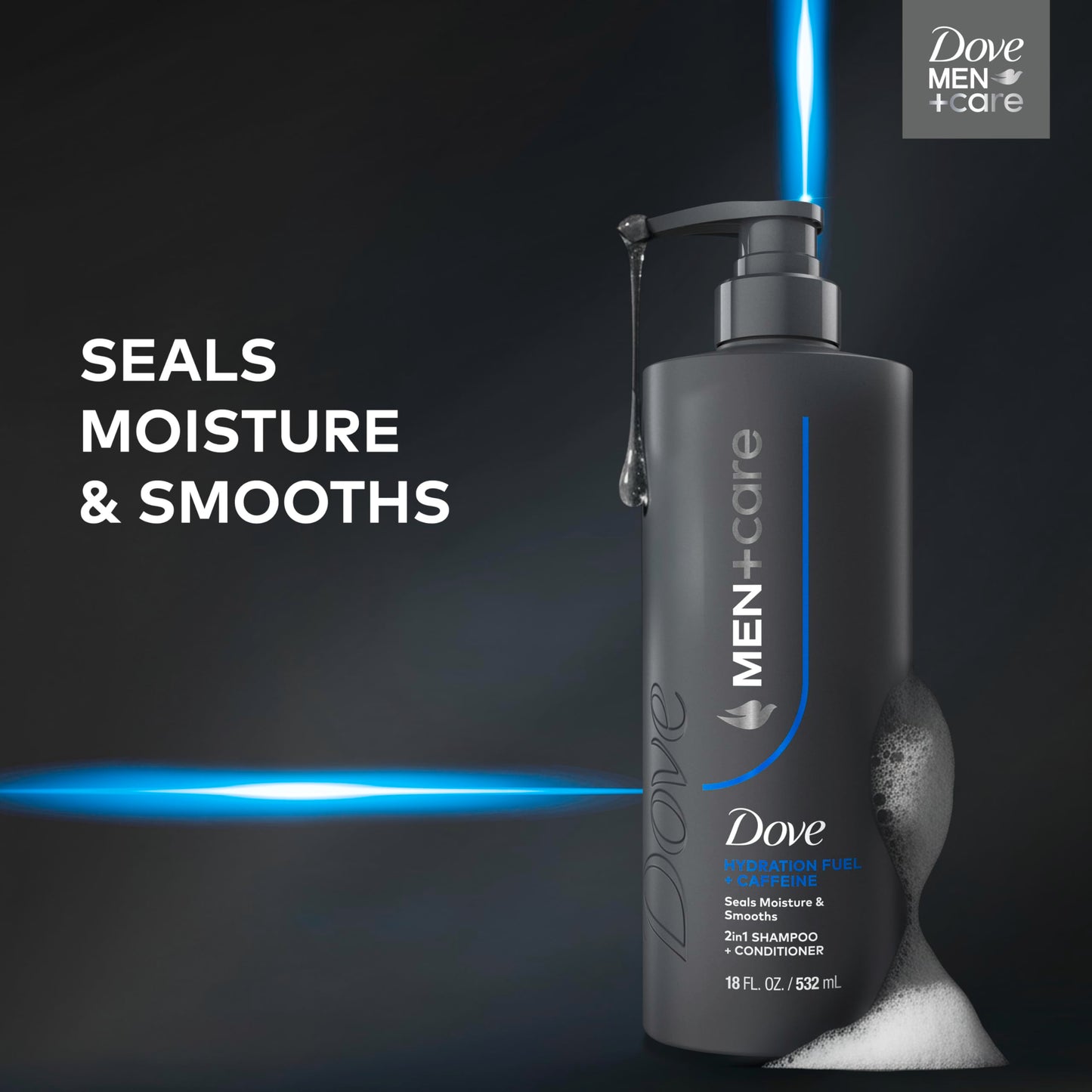 Dove Men+Care Shampoo 1 ct Hydration Fuel to Seal Moisture & Smooth Hair, with Caffeine, 18 FL OZ Beauty and Personal Care DOVE MEN + CARE
