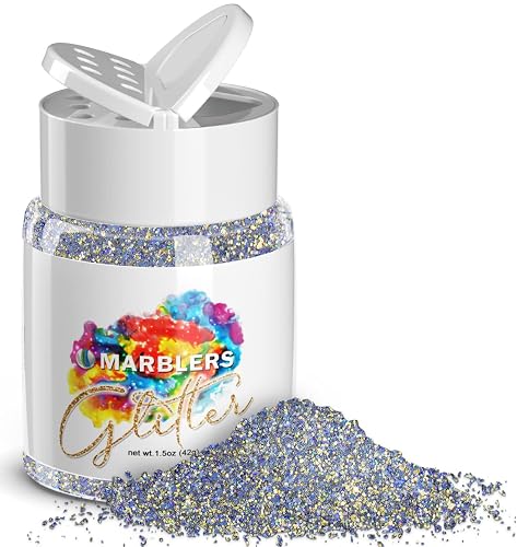 MARBLERS Holographic Glitter [Gold Splash Blue] 1.5oz (42g) | Fine | Non-Toxic, Vegan, Cruelty-Free | Face, Body, Eyeshadow, Hair, Festival, Party