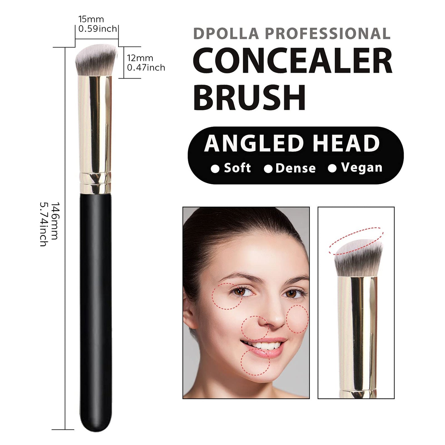 Makeup Brushes DPOLLA Pro Foundation Brush and Flawless Concealer Brush Perfect for Any Look Premium Luxe Hair Contour Brush Perfect for Blending