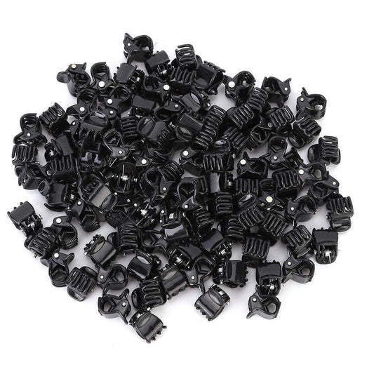 100PCS Mini Hair Clips, Black Plastic Stylish Jaw Clips Non Slip Hair Clip Clamps Small Hair Crown Claws Pins Clamps for Girls and Women