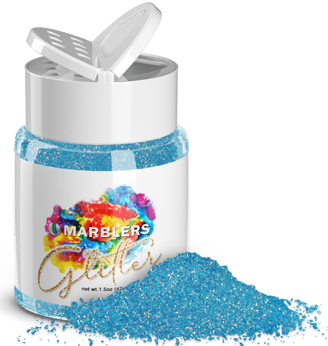 MARBLERS Holographic Glitter [Rainbow Sky] 1.5oz (42g) | Fine | Non-Toxic, Vegan, Cruelty-Free | Face, Body, Eyeshadow, Hair, Festival, Party Makeup |